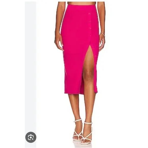 Lita by Ciara‎ NWT Side Button Rib Skirt Pink Yarrow Size XX-Large MSRP $228 - Picture 1 of 4
